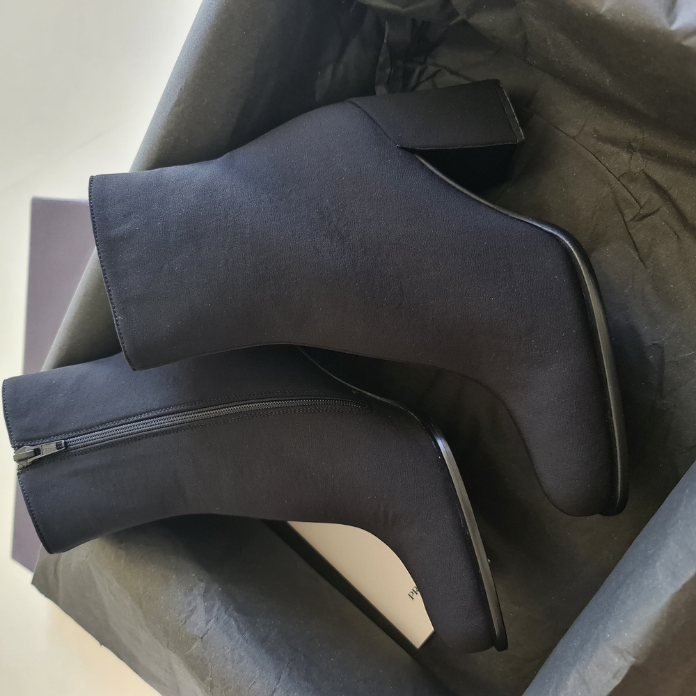 Authentic Prada Black Ankle Boots 36.5 New